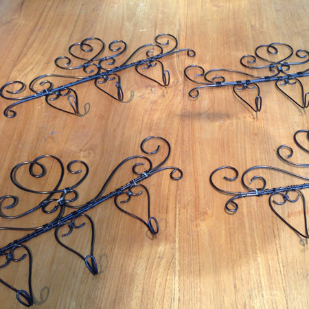 ハートの三連壁掛けフック